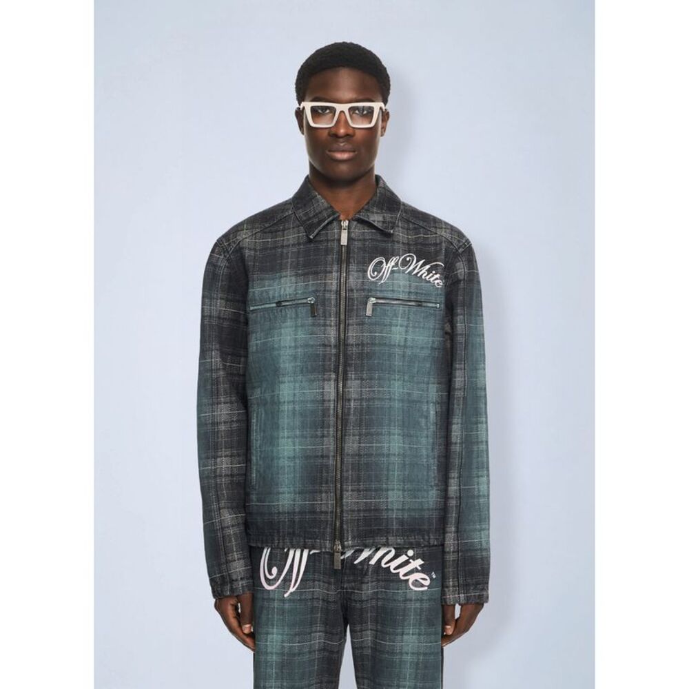 Off-White Men Check Jacq Den Skate Coach Jkt